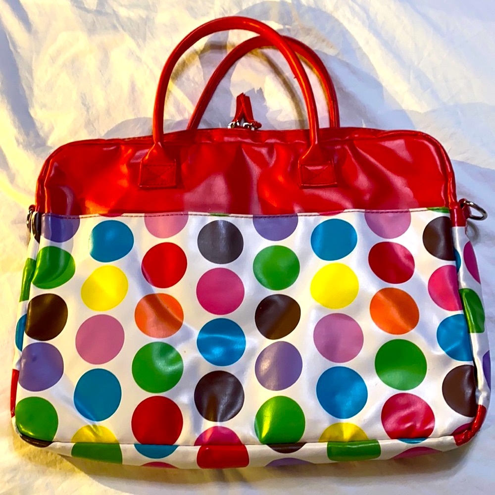 Multi color polka dots bag/case or traveling office
